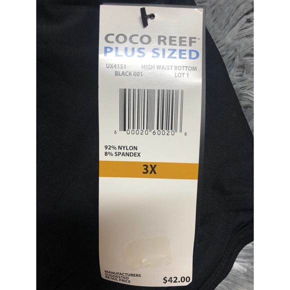 NEW! Coco Reef Black High Waist Tummy Control Bikini Bottom Swimsuit Size 3X - Picture 5 of 5